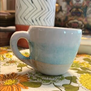 Hand Crafted Artisan Blue and White Ceramic Mug